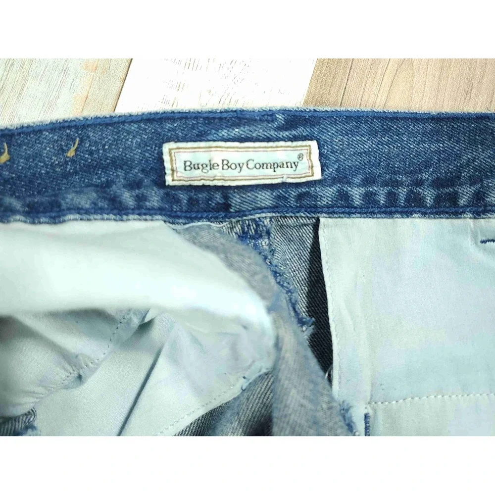 Vintage Bugle Boy Company Pleated Denim Jeans Mens 32x30 Blue Cotton Trousers